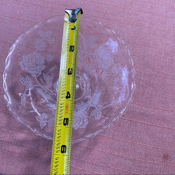 Heisey Glass, Heisey Rose Etch Footed Mayonnaise Bowl - Picture 9 of 9